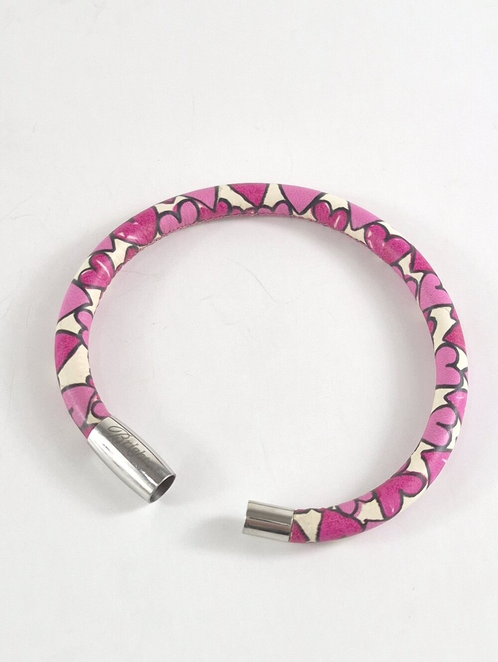 Brighton Woodstock Pink Hearts Leather Charm Bracelet - Picture 5 of 7